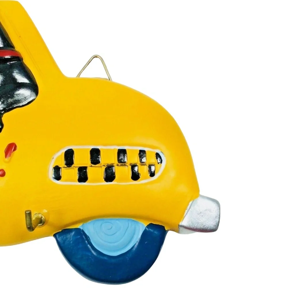 Yellow Taxi Cab Dog Puppy Leash Holder Key Hooks 7.5
